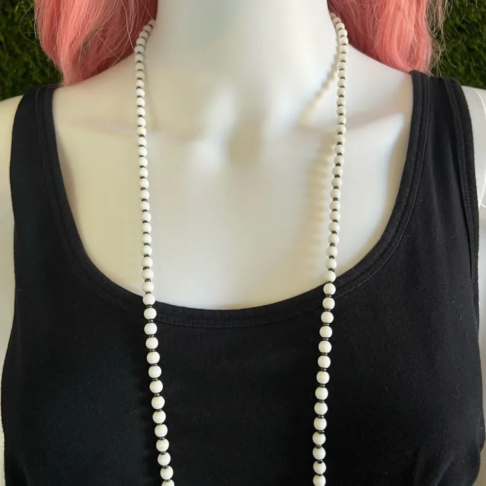 Vintage Long Round Bead Necklace